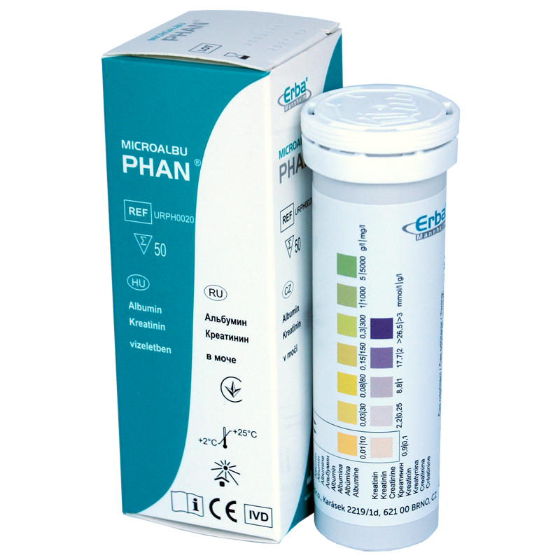 Тест-смужки для експрес аналізу сечі на 2 параметри Мікроальбуфан №50